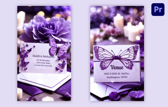 Butterfly Themed 3D Wedding Invite Instagram Story